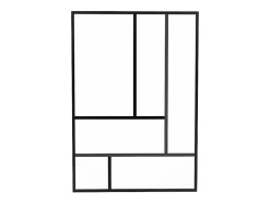 Vente-unique Verrière atelier design en aluminium thermolaqué 150x105 cm - Noir - ARTENA