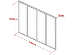 Vente-unique Verrière atelier en aluminium thermolaqué - 120x105 cm - Blanc - BAYVIEW