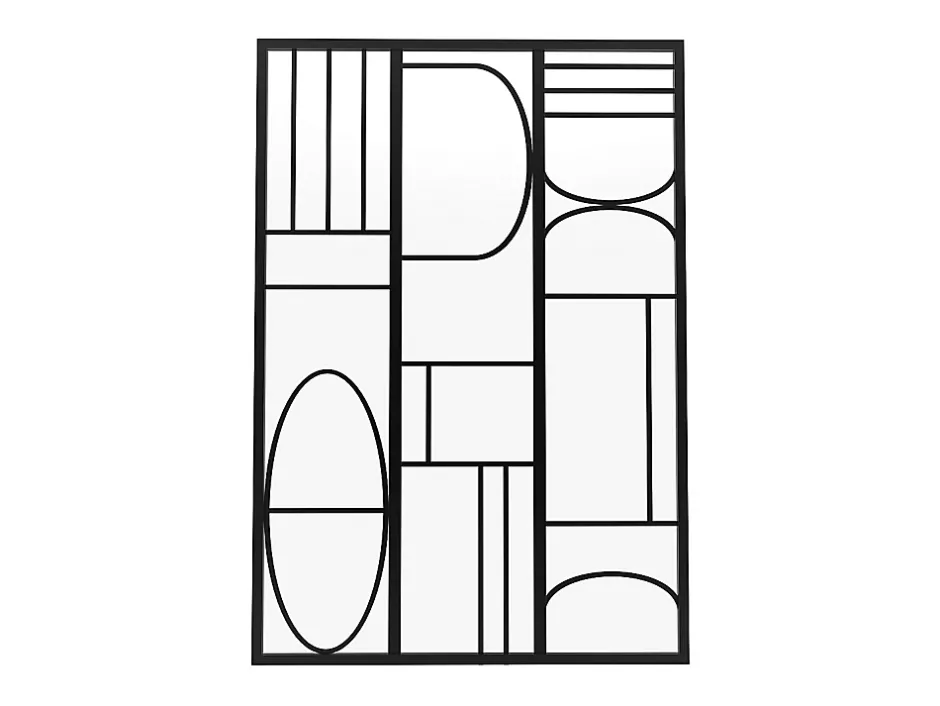 Vente-unique Verrière atelier en aluminium thermolaqué style art déco - 90x130 cm - Noir - COUBARTA