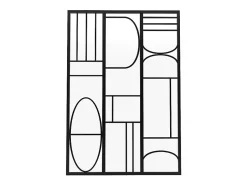 Vente-unique Verrière atelier en aluminium thermolaqué style art déco - 90x130 cm - Noir - COUBARTA