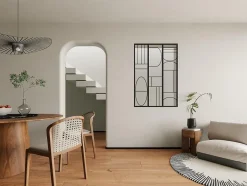 Vente-unique Verrière atelier en aluminium thermolaqué style art déco - 90x130 cm - Noir - COUBARTA