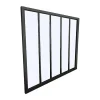 Vente-unique Verrière atelier en aluminium thermolaqué - 150x105 cm - Noir - BAYVIEW
