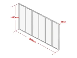Verrière atelier en aluminium thermolaqué - 180x105 cm - Naturel clair - BAYVIEW-Vente-unique