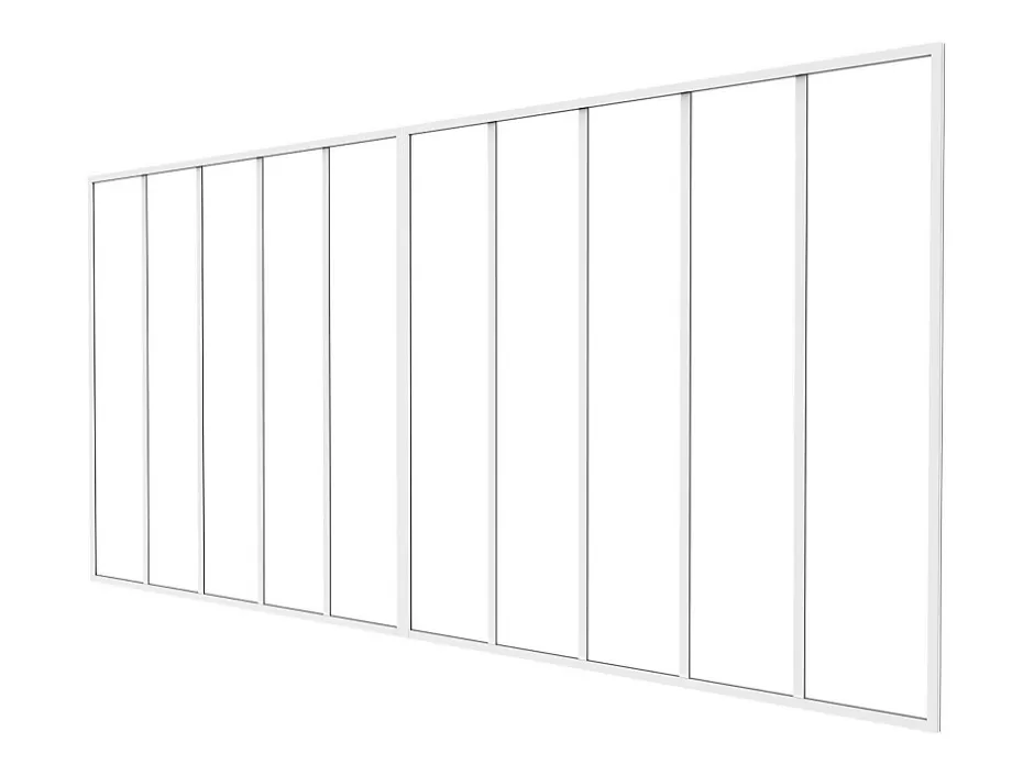 Vente-unique Verrière atelier en aluminium thermolaqué - L240 x H130 - Blanc - BAYVIEW