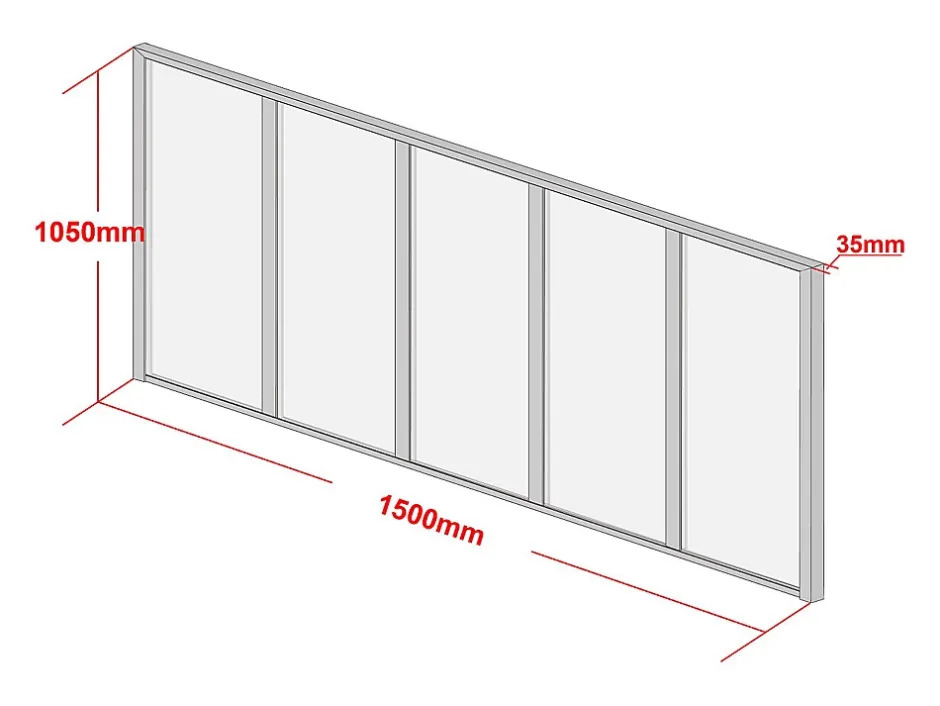 Vente-unique Verrière atelier en aluminium thermolaqué et verre dépoli - 150x105 cm - Noir - BAYVIEW