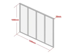 Vente-unique Verrière atelier en aluminium thermolaqué et verre dépoli - 120x105 cm - Noir - BAYVIEW
