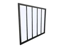 Vente-unique Verrière atelier en aluminium thermolaqué - 150x130 cm - Noir - BAYVIEW