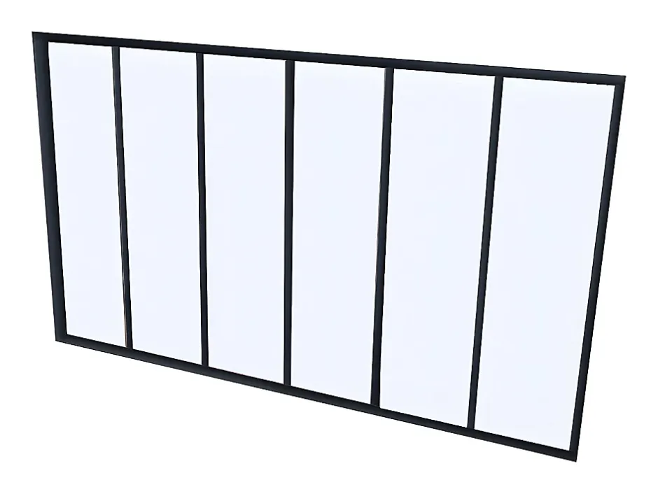 Vente-unique Verrière atelier en aluminium thermolaqué - 180x130 cm - Noir - BAYVIEW