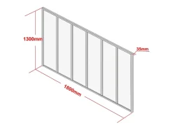 Vente-unique Verrière atelier en aluminium thermolaqué - 180x130 cm - Noir - BAYVIEW