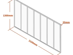 Verrière atelier en aluminium thermolaqué - 210x130 cm - Blanc - BAYVIEW-Vente-unique New