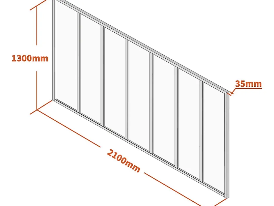Verrière atelier en aluminium thermolaqué - 210x130 cm - Blanc - BAYVIEW-Vente-unique New