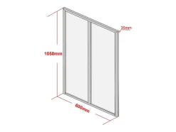 Vente-unique Verrière atelier en aluminium thermolaqué - 60x105 cm - Naturel clair - BAYVIEW