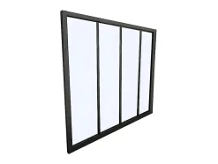 Verrière atelier en aluminium thermolaqué - 120x105 cm - Noir - BAYVIEW-Vente-unique Outlet