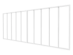 Vente-unique Verrière atelier en aluminium thermolaqué - L240 x H105 - Blanc - BAYVIEW