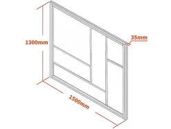 Vente-unique Verrière atelier en aluminium thermolaqué 150x130 cm - Noir - ARTENA