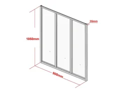 Vente-unique Verrière atelier en aluminium thermolaqué - 90x105 cm - Naturel clair - BAYVIEW