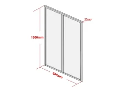 Vente-unique Verrière atelier en aluminium thermolaqué - 60x130 cm - Naturel clair - BAYVIEW