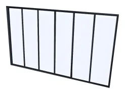 Vente-unique Verrière atelier en aluminium thermolaqué - 180x105 cm - Noir - BAYVIEW