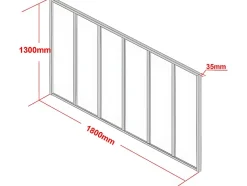 Verrière atelier en aluminium thermolaqué - 180x130 cm - Blanc - BAYVIEW-Vente-unique New
