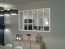 Verrière atelier en aluminium thermolaqué - 180x130 cm - Blanc - BAYVIEW-Vente-unique New