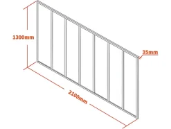 Verrière atelier en aluminium thermolaqué - 210x130 cm - Noir - BAYVIEW-Vente-unique New