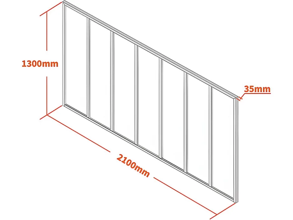 Verrière atelier en aluminium thermolaqué - 210x130 cm - Noir - BAYVIEW-Vente-unique New