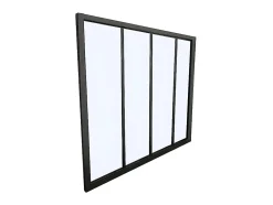 Vente-unique Verrière atelier en aluminium thermolaqué - 120x130 cm - Noir - BAYVIEW