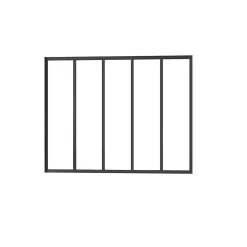 Verrière Atelier fixe - L.153 x H.108cm - aluminium noir mat - 5 carreaux, vitrage trempé 4mm-AICA Sanitaire Hot