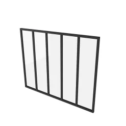 Verrière Atelier fixe - L.153 x H.108cm - aluminium noir mat - 5 carreaux, vitrage trempé 4mm-AICA Sanitaire Hot