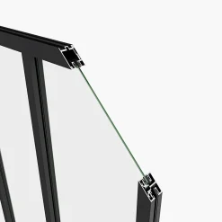 AICA Sanitaire Verrière Atelier fixe - L.93 x H.108cm - aluminium noir mat - 3 carreaux, vitrage trempé 4mm