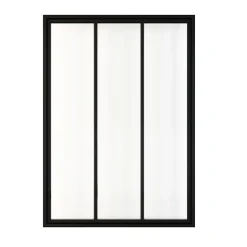 Schulte Verrière atelier - H.130xl.93 - 3 vitrages - transparent - cadre et profilés noir mat
