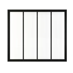 Schulte Verrière atelier - H.108xl.123 - 4 vitrages - transparent- cadre et profilés noir mat