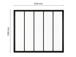 Verrière atelier - H.130xl.153- 5 vitrages - transparent- cadre et profilés noir mat-Schulte Hot