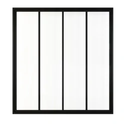 Verrière atelier - H.130xl.123 - 4 vitrages - transparent - cadre et profilés noir mat-Schulte Best