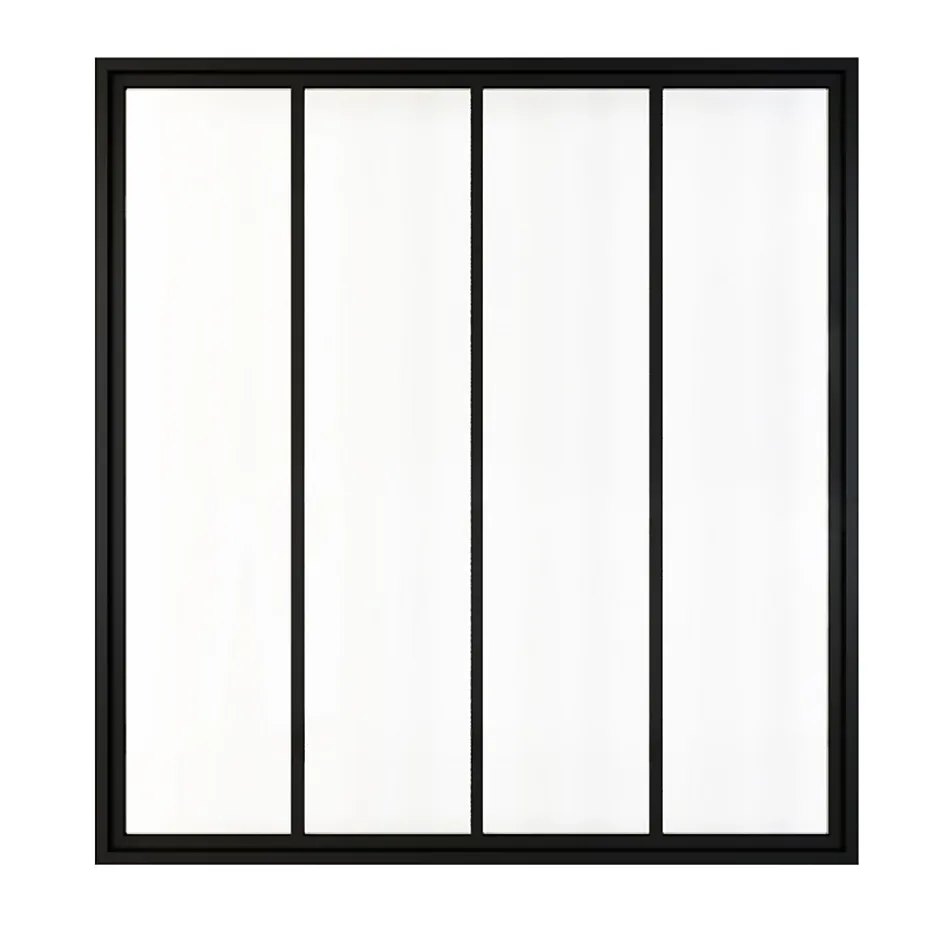 Verrière atelier - H.130xl.123 - 4 vitrages - transparent - cadre et profilés noir mat-Schulte Best