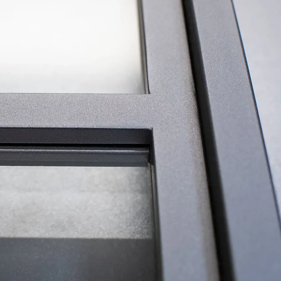 Verrière atelier - H.108xl.153- 5 vitrages -transparent -cadre et profilés noir mat-Schulte Outlet