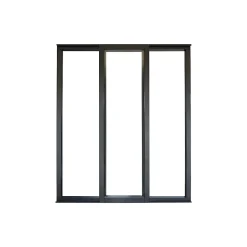 Verrière coulissante 3 carreaux transparents, coloris noir mat H108 x l.93cm