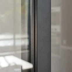 Verrière coulissante 3 carreaux transparents, coloris noir mat H108 x l.93cm