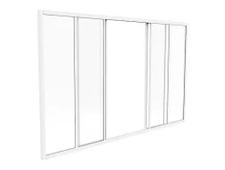 Vente-unique Verrière coulissante en aluminium thermolaqué blanc 180x105 cm - RAVENA