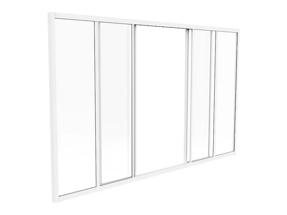 Vente-unique Verrière coulissante en aluminium thermolaqué blanc 180x105 cm - RAVENA