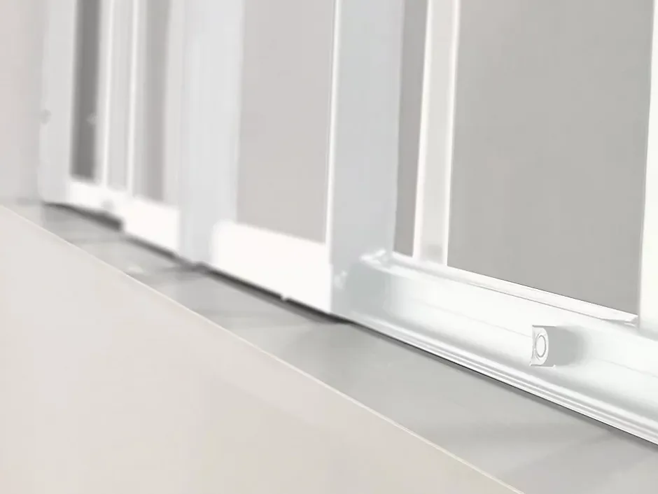 Vente-unique Verrière coulissante en aluminium thermolaqué blanc 180x105 cm - RAVENA