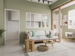 Vente-unique Verrière coulissante en aluminium thermolaqué blanc 180x105 cm - RAVENA