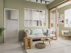 Verrière coulissante en aluminium thermolaqué blanc 180x130 cm - RAVENA-Vente-unique Online