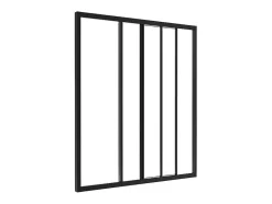 Vente-unique Verrière coulissante en aluminium thermolaqué noir 90 x105 cm - RAVENA