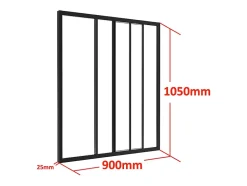 Vente-unique Verrière coulissante en aluminium thermolaqué noir 90 x105 cm - RAVENA