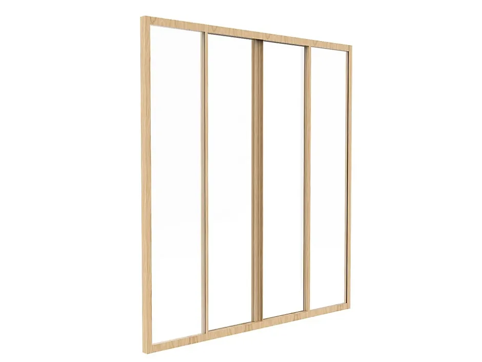 Verrière coulissante en aluminium thermolaqué naturel clair 120x130 cm - RAVENA-Vente-unique Hot