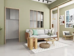 Verrière coulissante en aluminium thermolaqué naturel clair 120x130 cm - RAVENA-Vente-unique Hot