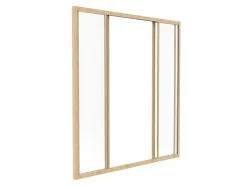 Verrière coulissante en aluminium thermolaqué naturel clair 120x130 cm - RAVENA-Vente-unique Hot