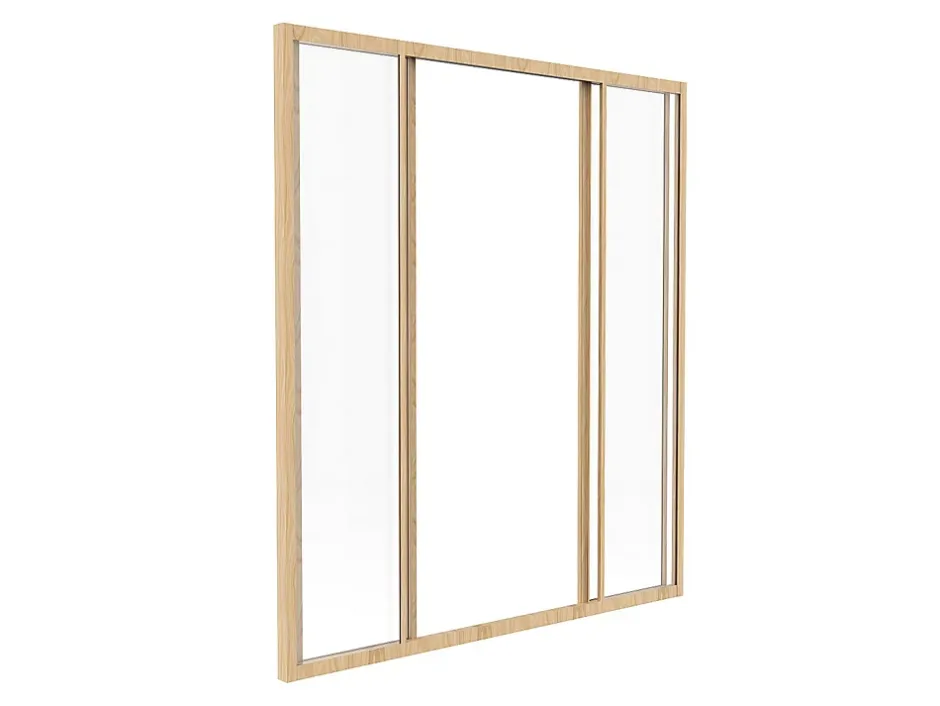 Verrière coulissante en aluminium thermolaqué naturel clair 120x130 cm - RAVENA-Vente-unique Hot