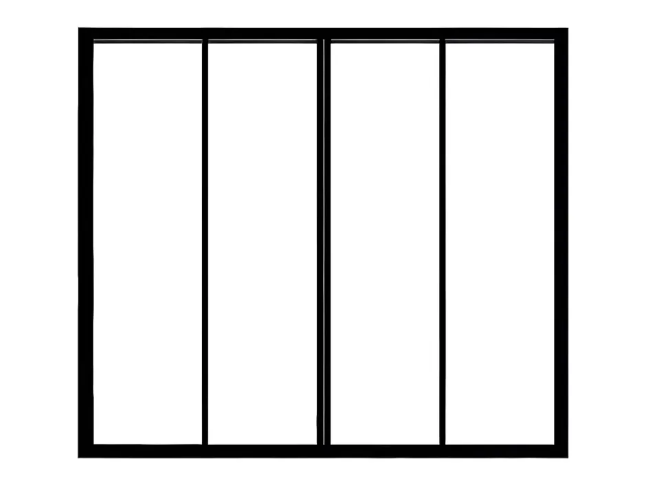 Vente-unique Verrière coulissante en aluminium thermolaqué noir 120x130 cm - RAVENA